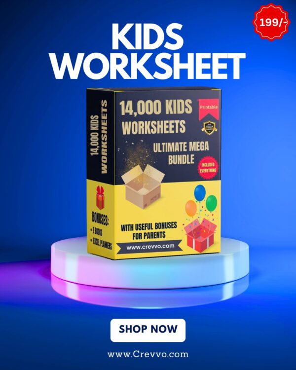 حزمة كتب الأطفال - 14000+ SUPER KIDS WORKSHEET MEGA BUNDLE